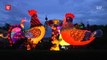 Giant rooster lanterns light up Fo Guan Shan Dong Zen temple