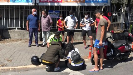 Motosiklet devrildi:1 yaralı