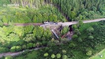 Investigators confirm train hit landslide before derailing in Scotland