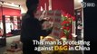 Man protests against D&G amid China backlash
