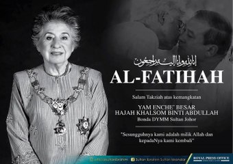 Johor Sultan's mother passes away in London