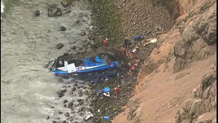 Bus careens off cliff in Peru, at least 36 killed