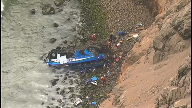 Bus careens off cliff in Peru, at least 36 killed