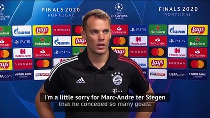 Download Video: Neuer saddened to see German rival ter Stegen concede eight goals