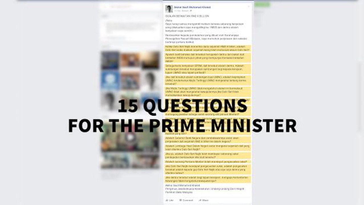 The 15 questions for Najib
