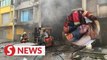 Myanmar worker collapses in Selayang market fire