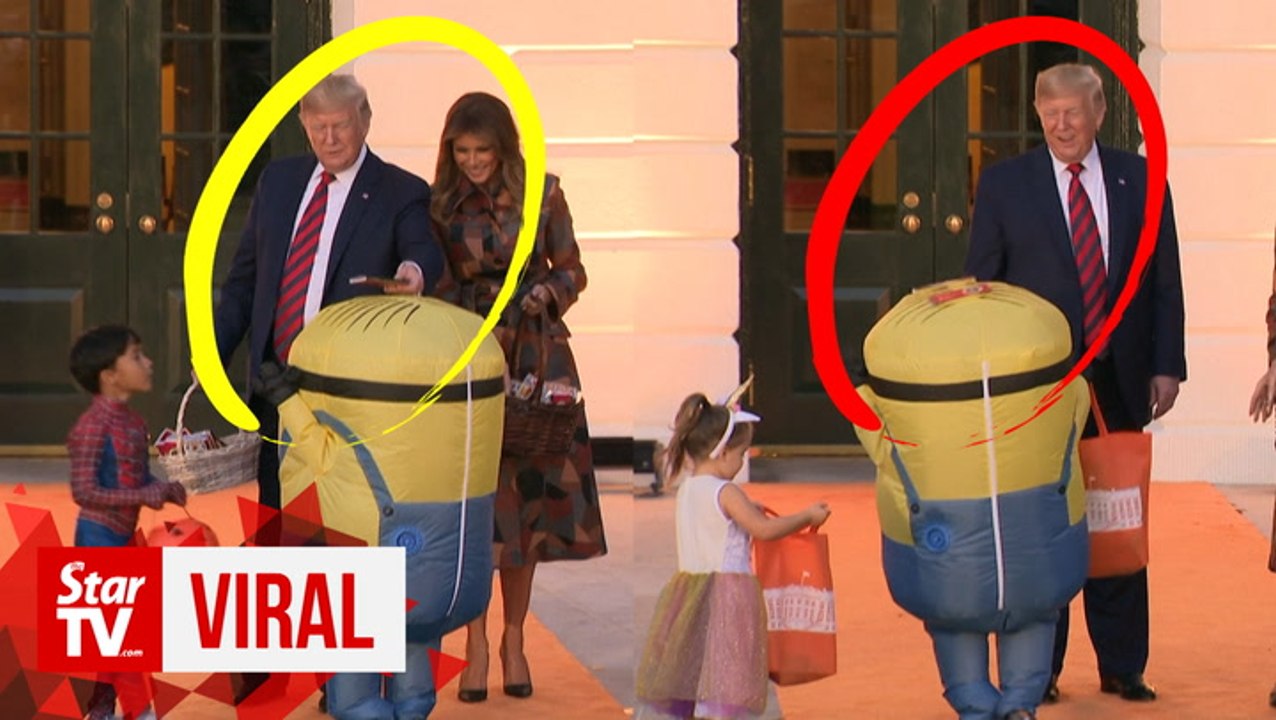 Watch Trump and Melania ‘trick’ kid at Halloween event