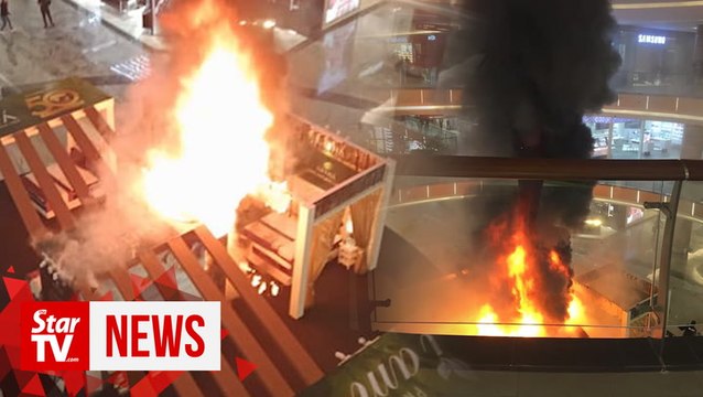 Furniture booth catches fire in JB mall, but public snuffs it out