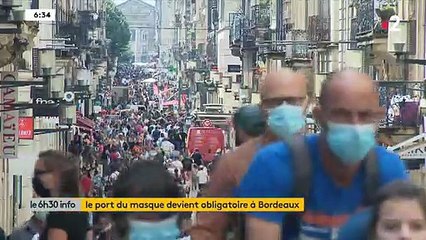 Download Video: Coronavirus - Reportage à Bordeaux où le masque est désormais obligatoire dans deux rues de l'hyper-centre, la rue Saint-Catherine et  la rue de la de la Porte Dijeaux