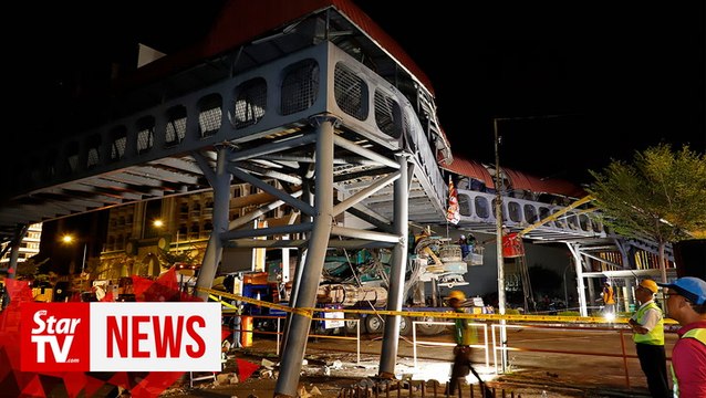 Damaged overhead bridge near Penang ferry terminal dismantled
