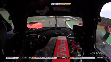 ELMS Spa 2020 Isaakyan Crash Coigny and Castellacci Leader Rusinov Close Call