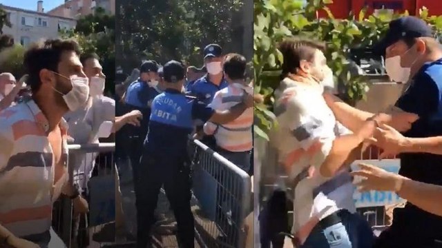Üsküdar Belediyesi zabıtası vatandaşın boğazını sıktı, görüntüler sosyal medyada tepki çekti