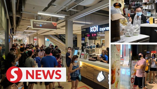 Long queues at Singapore bubble tea shops night before stricter Covid-19 measures