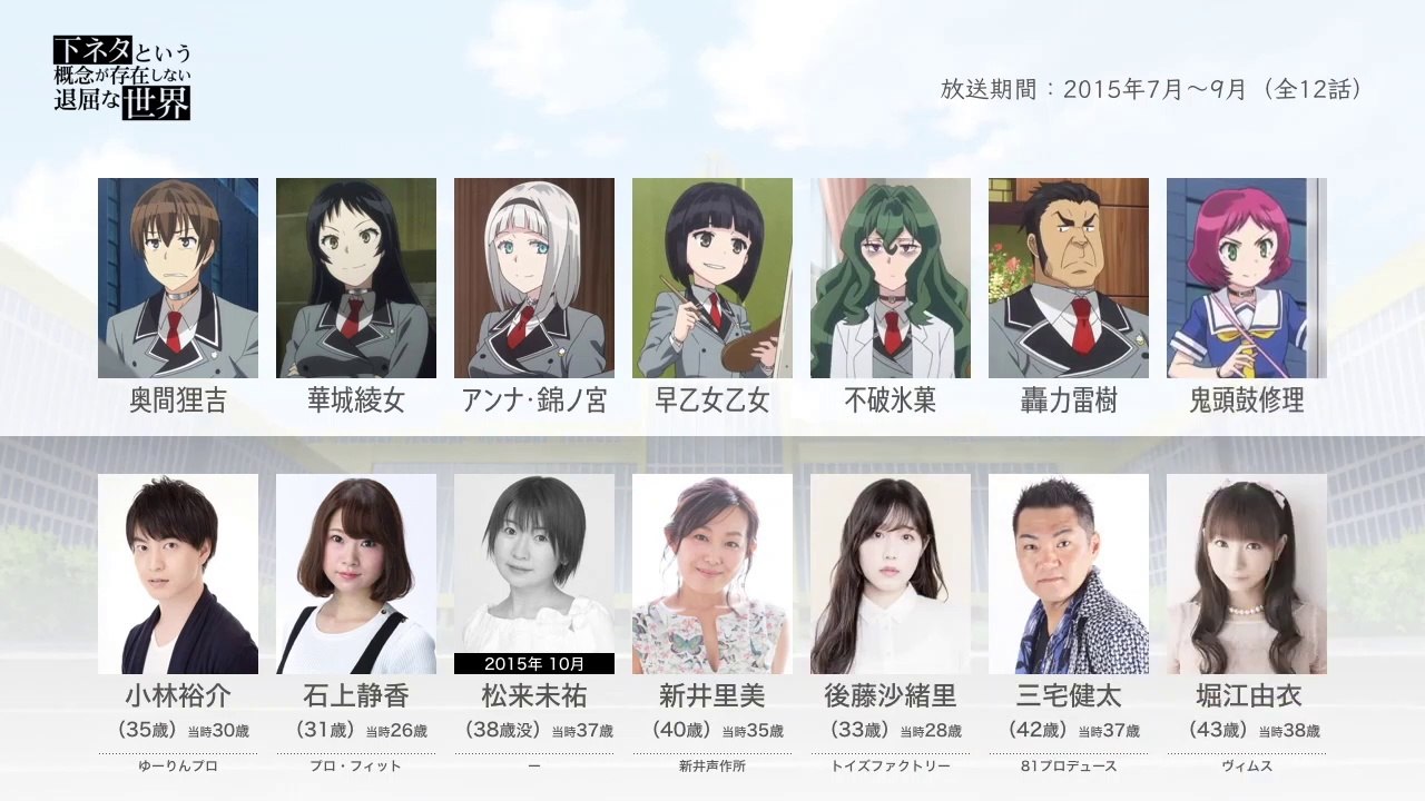 下セカの声優さんたちは、こんな顔！