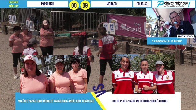 Barrage du triplette PAPAILHAU vs MONACO : Palavas pétanque 2020