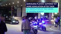 Barca fans boo players as team returns to Lisbon hotel