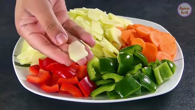 ৩ টি সবজি দিয়ে রেস্টুরেন্টের স্বাদে চিকেন চাইনিজ ভেজিটেবল রেসিপি Bangladeshi Chinese vegetables # SAzadworldpro