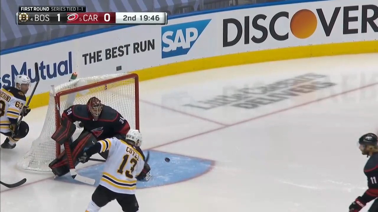 Charlie Coyle swats puck out of air for PPG