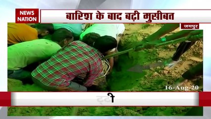 जयपुर में बाढ़ अपने  साथ लायी मिटटी का विशाल सैलाब, कार बाइक सब कुछ जमींदोज