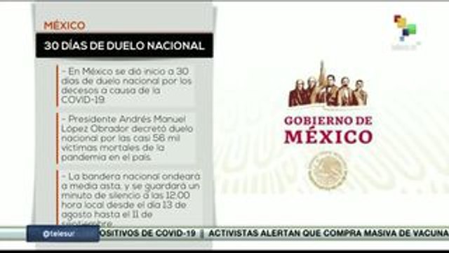 México: decretan 30 días de duelo nacional por victimas de la Covid-19