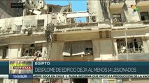 Egipto: edificio en El Cairo colapsa, hay 14 heridos