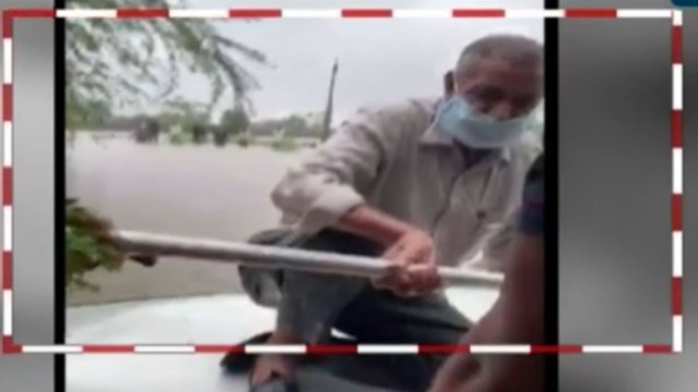 Gujarat: Inspector saved from drowning in floodwater