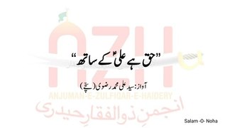 Kalam | Haq Hay Aliع Kay Saath | Syed Ali Muhammad Rizvi (Sachay)