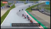 Espectacular choque en el Moto GP: Valentino Rossi se salvó de milagro