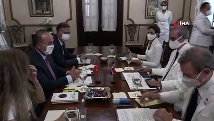 Bakan Çavuşoğlu Dominik Cumhurbaşkanı Luis Abinader Corona tarafından kabul edildi
