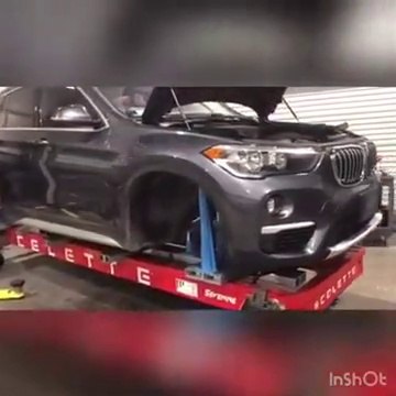 A nice 360 look of A BMW X1 on a Celette car frame machine at LA Collision Centers