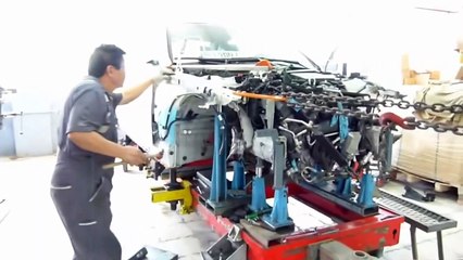 BMW 535 cic crash repair , with Celette pulling towers and car frame machine