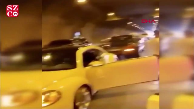 Tünel kapatan düğün konvoyu, trafiği felç etti