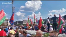 Pro-Lukashenko rally held amidst Belarus' historic opposition protests