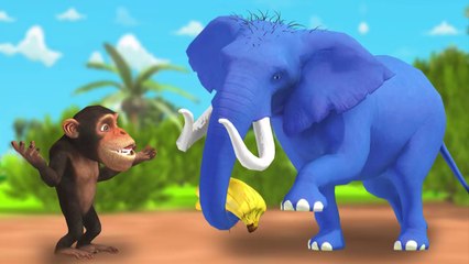 नीला हाथी और बंदर Elephant and Monkey Hindi Kahaniya - Hindi Moral Stories - Panchatantra Stories