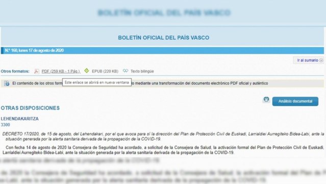 Euskadi entra en fase de Emergencia Sanitaria con Urkullu al frente para dirigirla