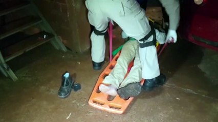 Homem é socorrido após cair de escada no Jardim Melissa
