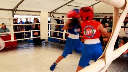 Boxing. Novice boxers put on a good show, and in the end, friendship won. Fight 2