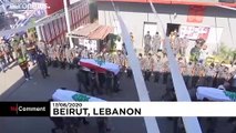 Funeral held for Lebanese firefighters killed in Beirut explosion