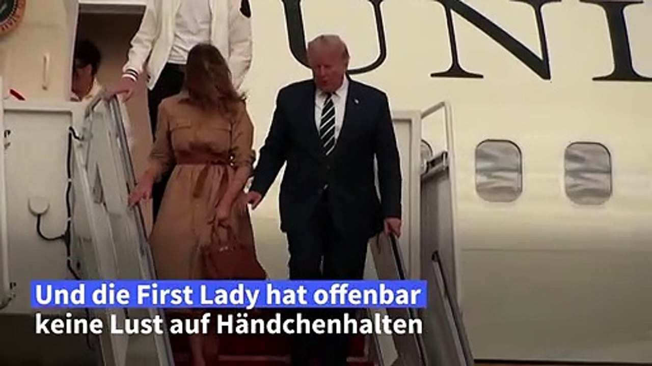 Melania will Donald mal wieder nicht die Hand geben