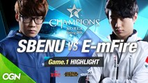 [H/L 2016.01.23] SBENU vs E-mFire Game 1 - RO1 l 롯데 꼬깔콘 LoL Champions Korea Spring 2016