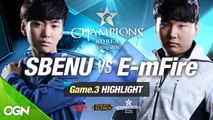 [H/L 2016.01.23] SBENU vs E-mFire Game 3 - RO1 l 롯데 꼬깔콘 LoL Champions Korea Spring 2016