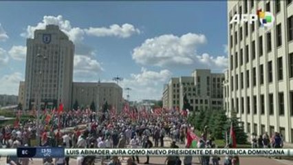 Persisten las manifestaciones a favor y en contra del pdte. Lukashenko