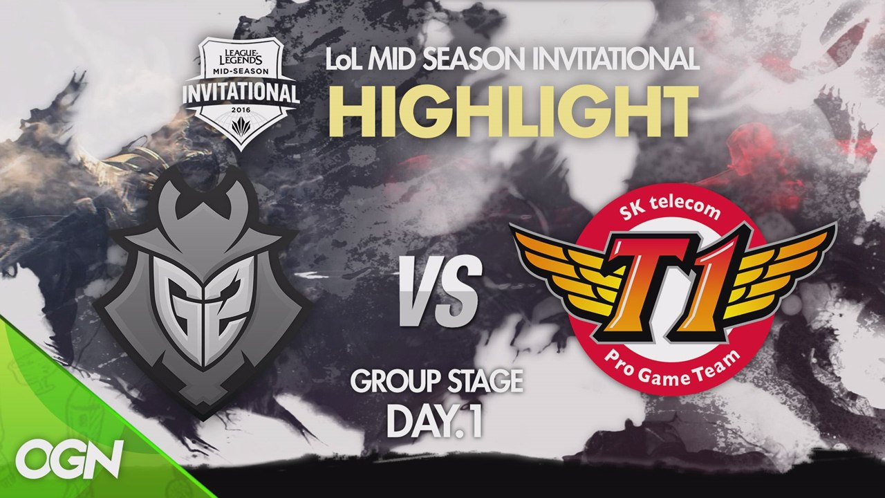 [하이라이트] 그룹스테이지 1일차 G2(EU) vs SKT(KR) SET 1  - LoL MSI 2016 / 미드시즌인비테이셔널