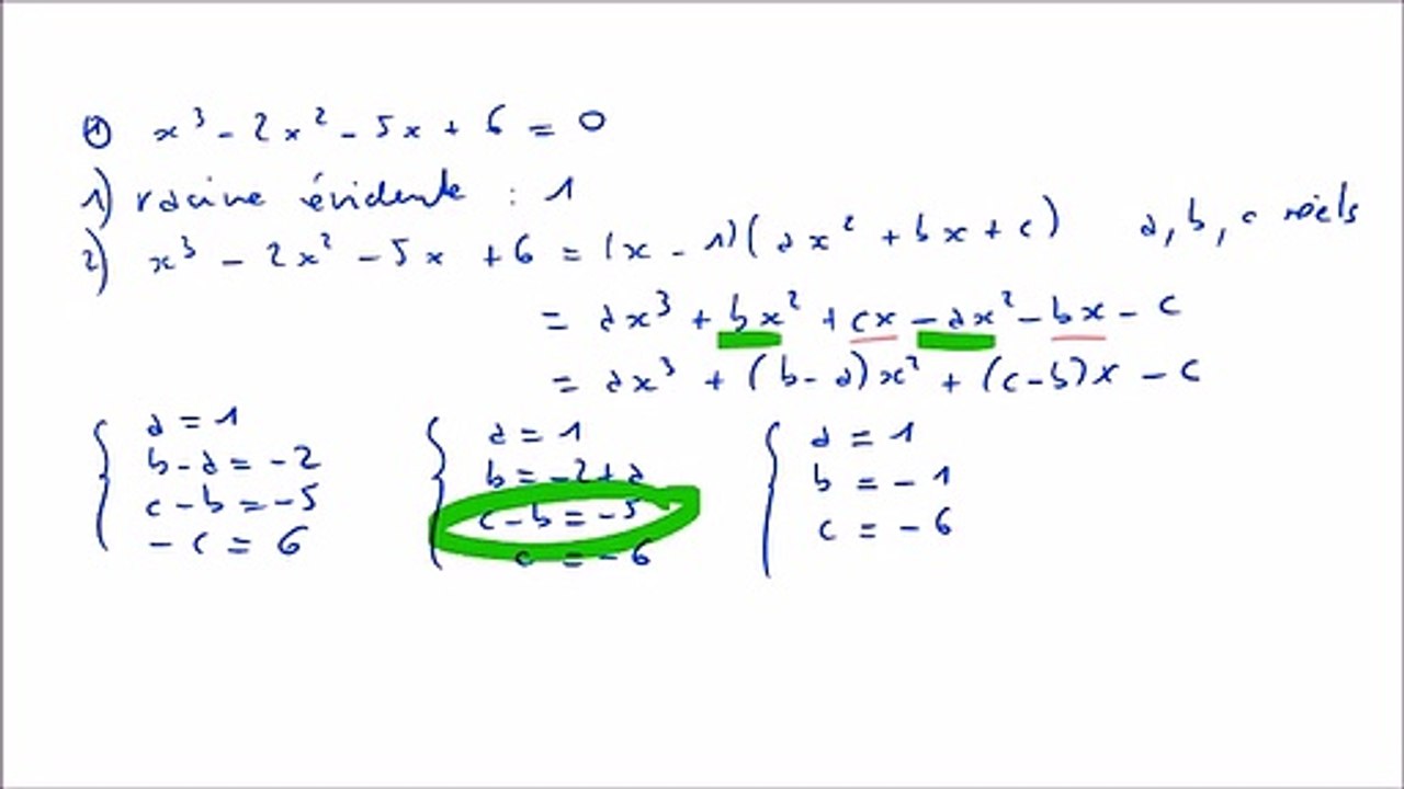 Comment Factoriser Un Polynome De Degre 3 Résoudre une équation de degré 3 (factorisation par identification) - video  Dailymotion