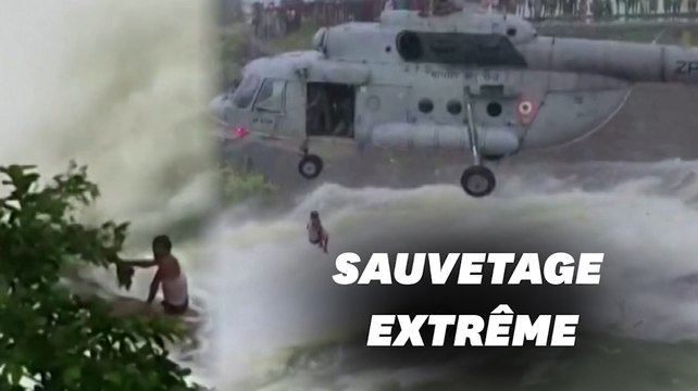 Après 16 heures de lutte, il est secouru au milieu d'une rivière en crue