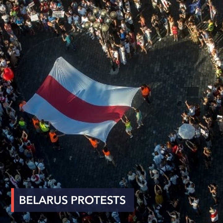 'Free Belarus,' protesters demand as rallies reach Prague