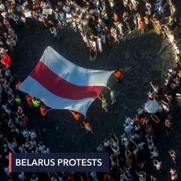 'Free Belarus,' protesters demand as rallies reach Prague