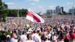 Thousands gather in Minsk for biggest protest in Belarus history after election controversy