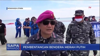 Pembentangan Bendera Merah Putih Oleh Lantamal VIII