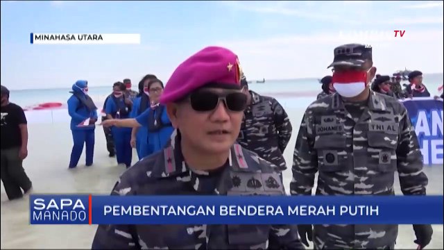 Pembentangan Bendera Merah Putih Oleh Lantamal VIII